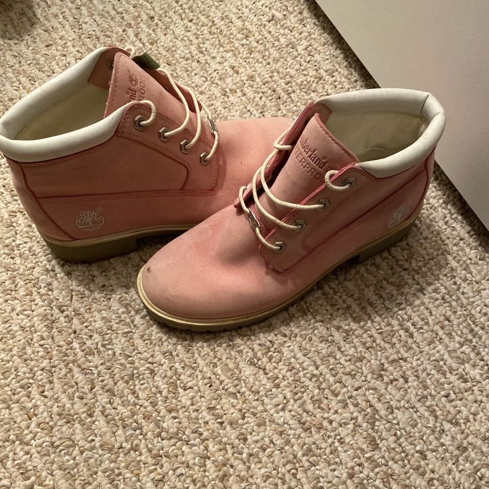 Timberland Pink Lace-Up Women's Boots